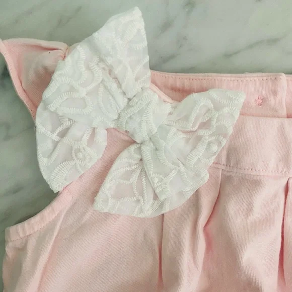 Janie and Jack Pink Top with White Bow - Picture 3 of 5